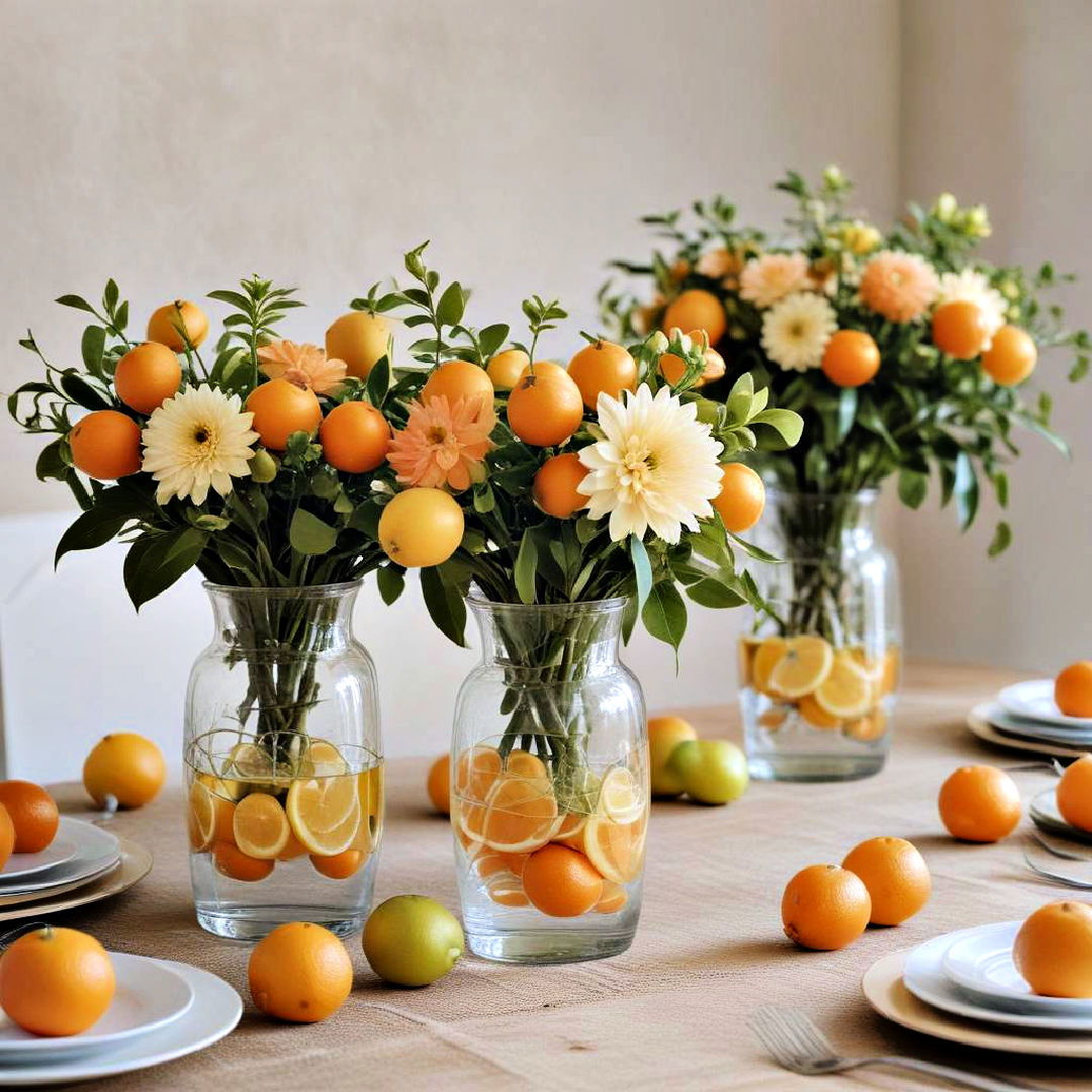 citrus fruit vases