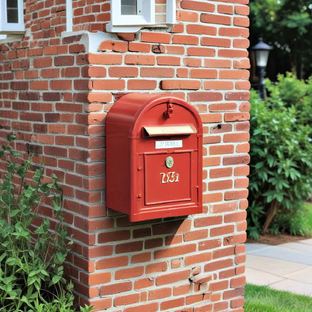 classic red brick mailbox