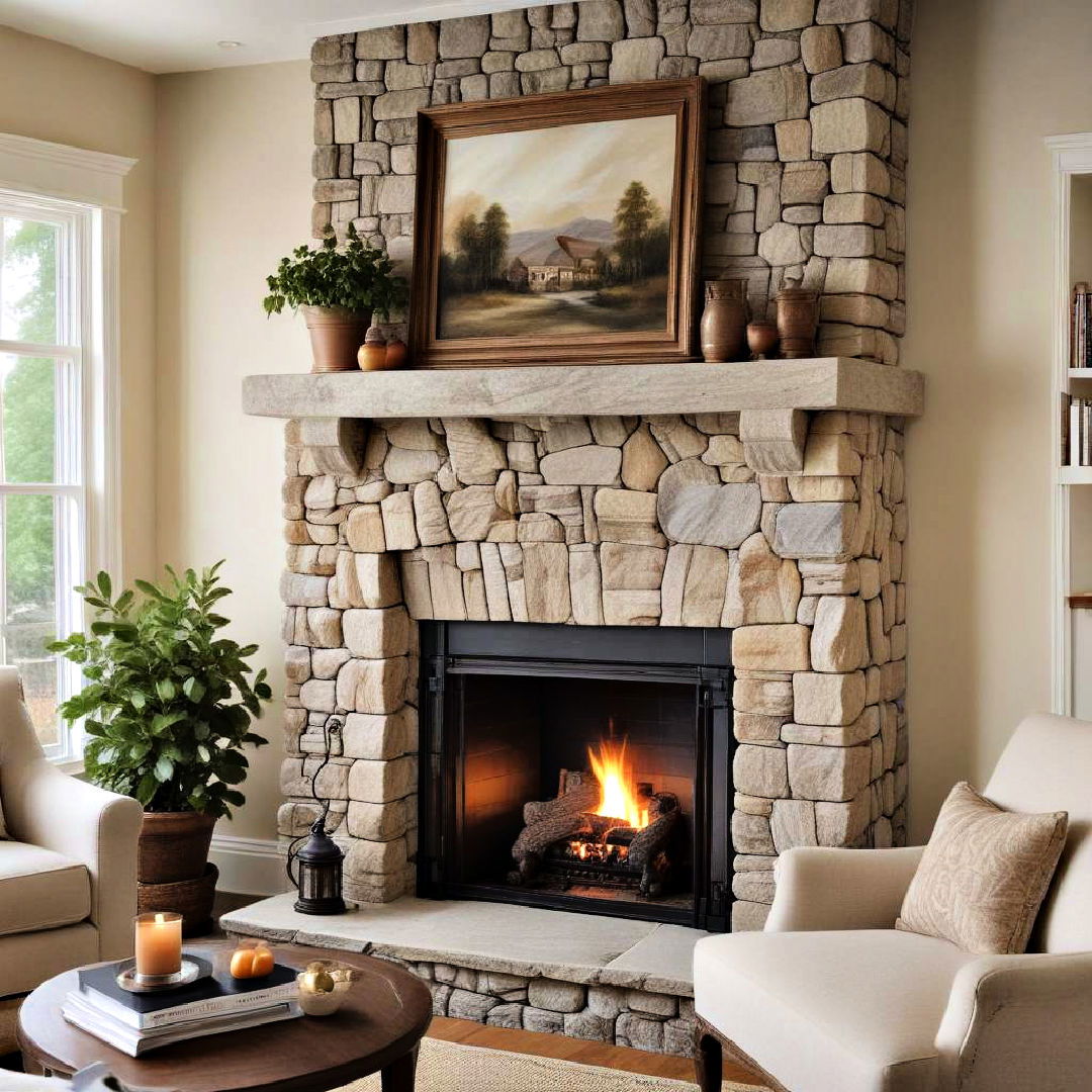 classic stone mantlepiece