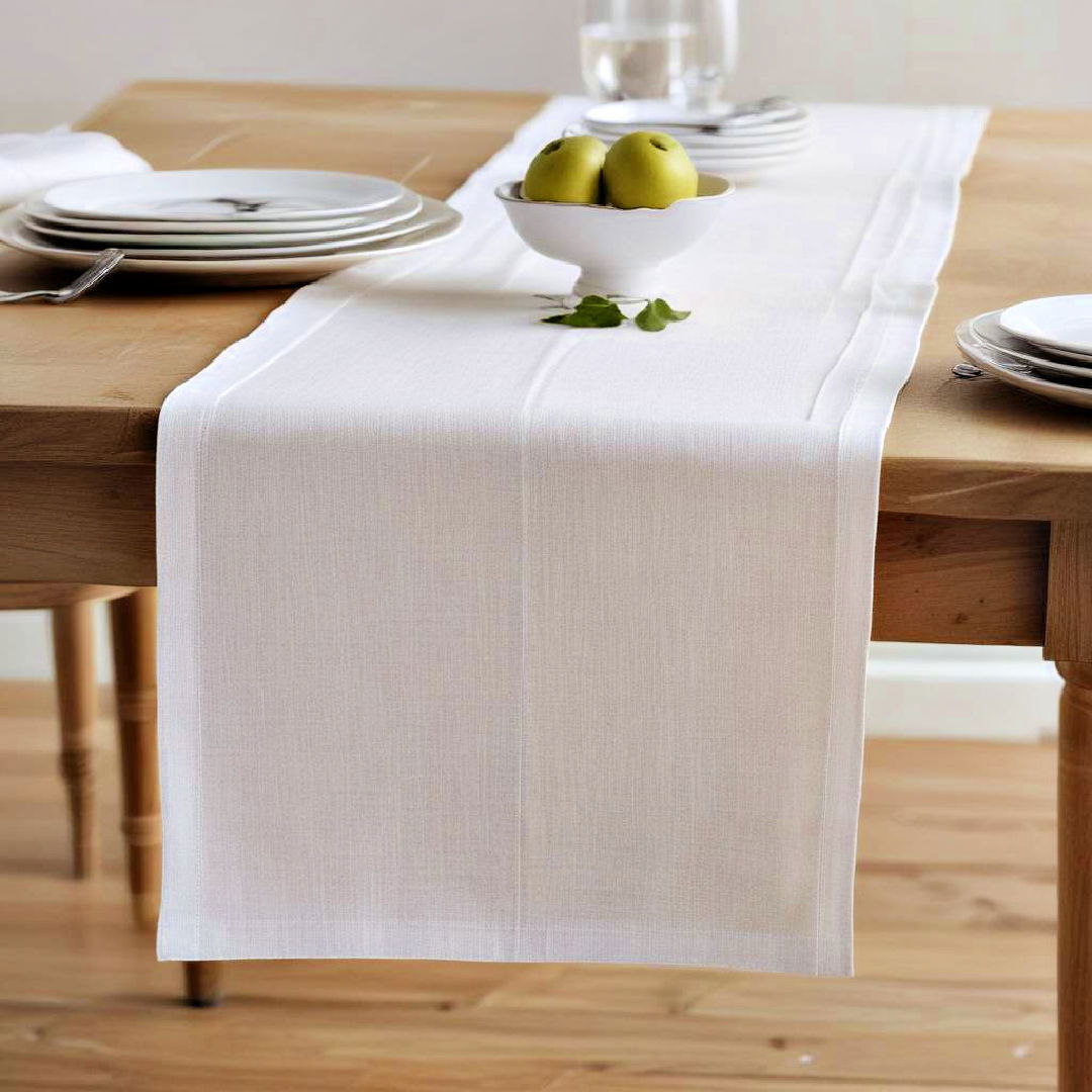 classic white linen runner