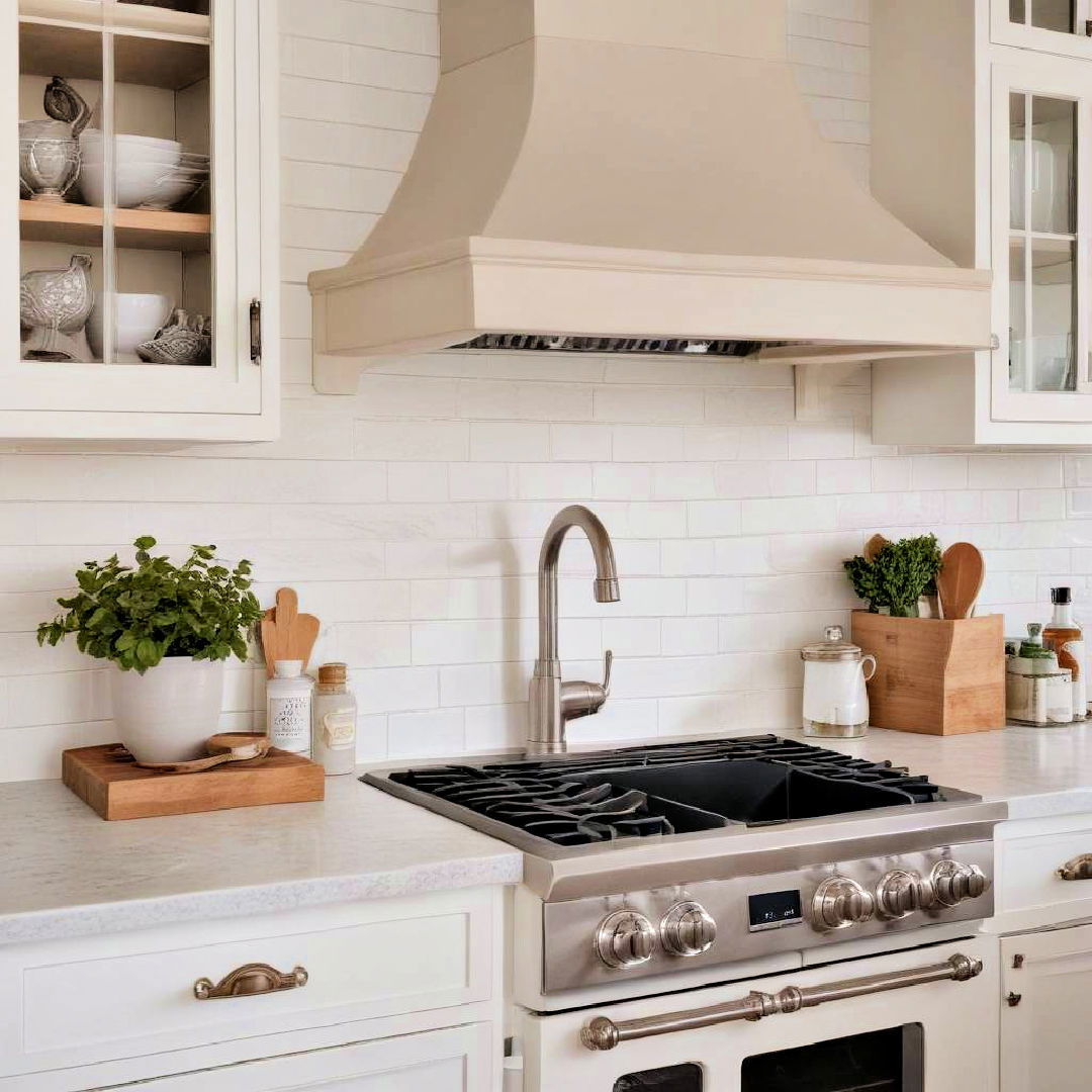 classic white shiplap backsplash