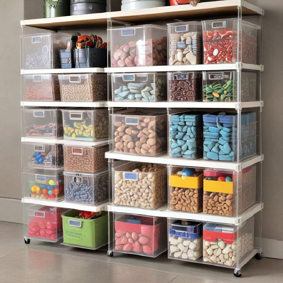 clear storage bins