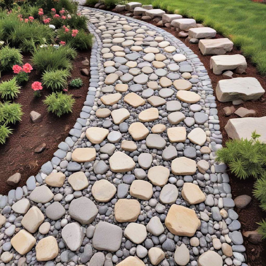 cobblestone and granite chip mix