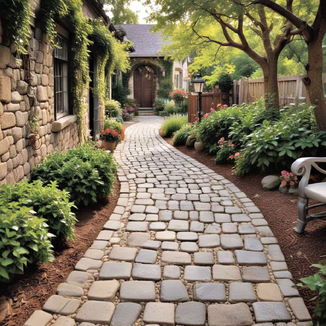 cobblestone paths