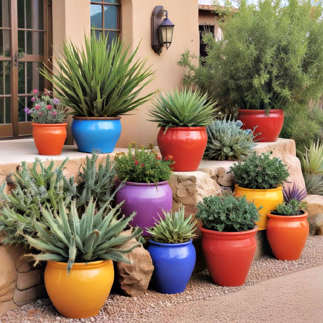 colorful pots for accents