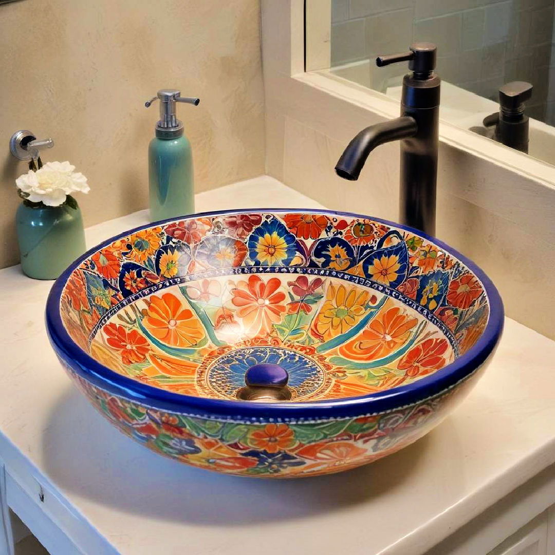 colorful talavera pottery sinks