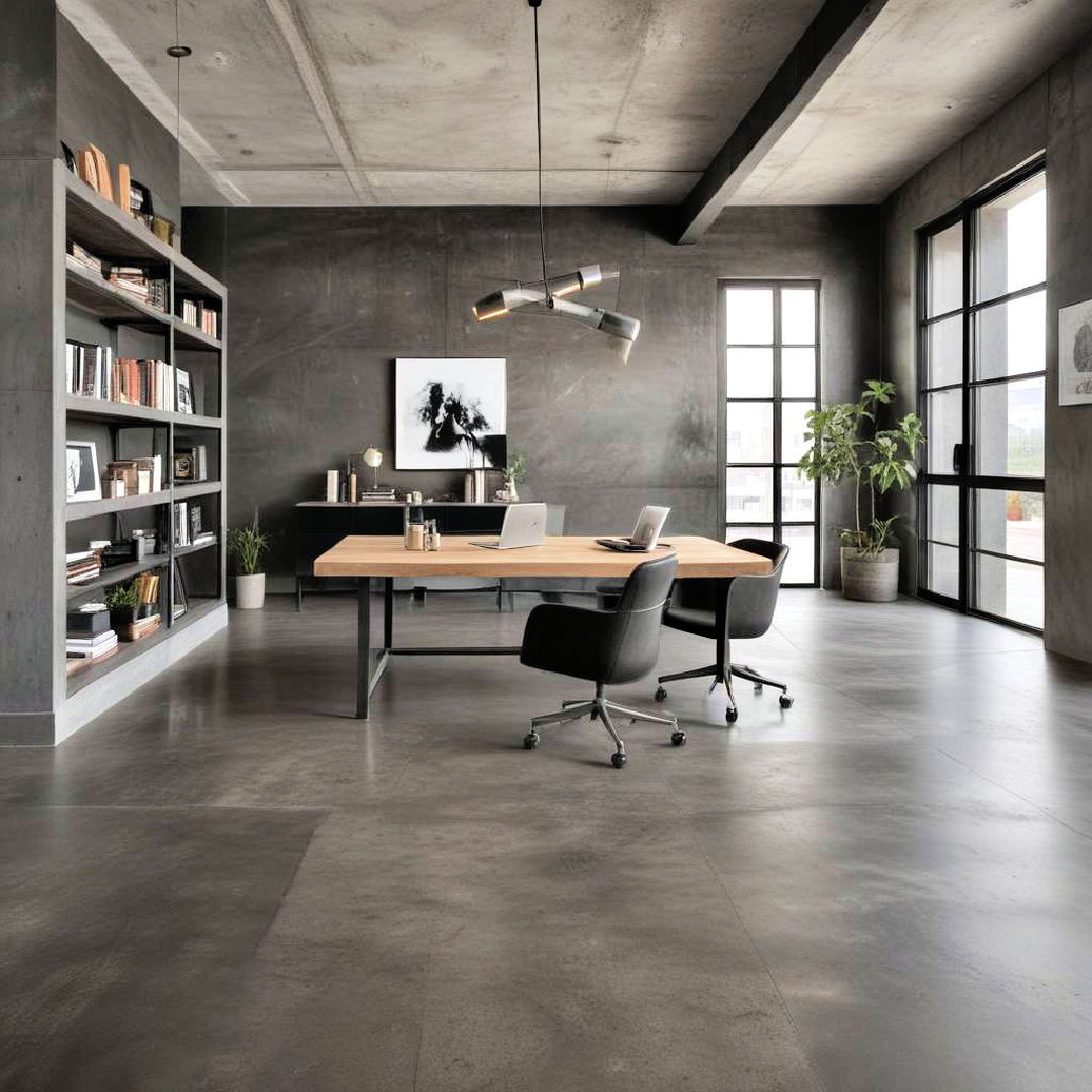 concrete flooring for industrial minimalism