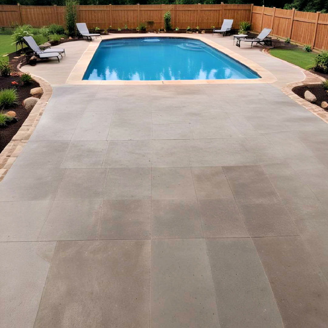 concrete patio around a pool