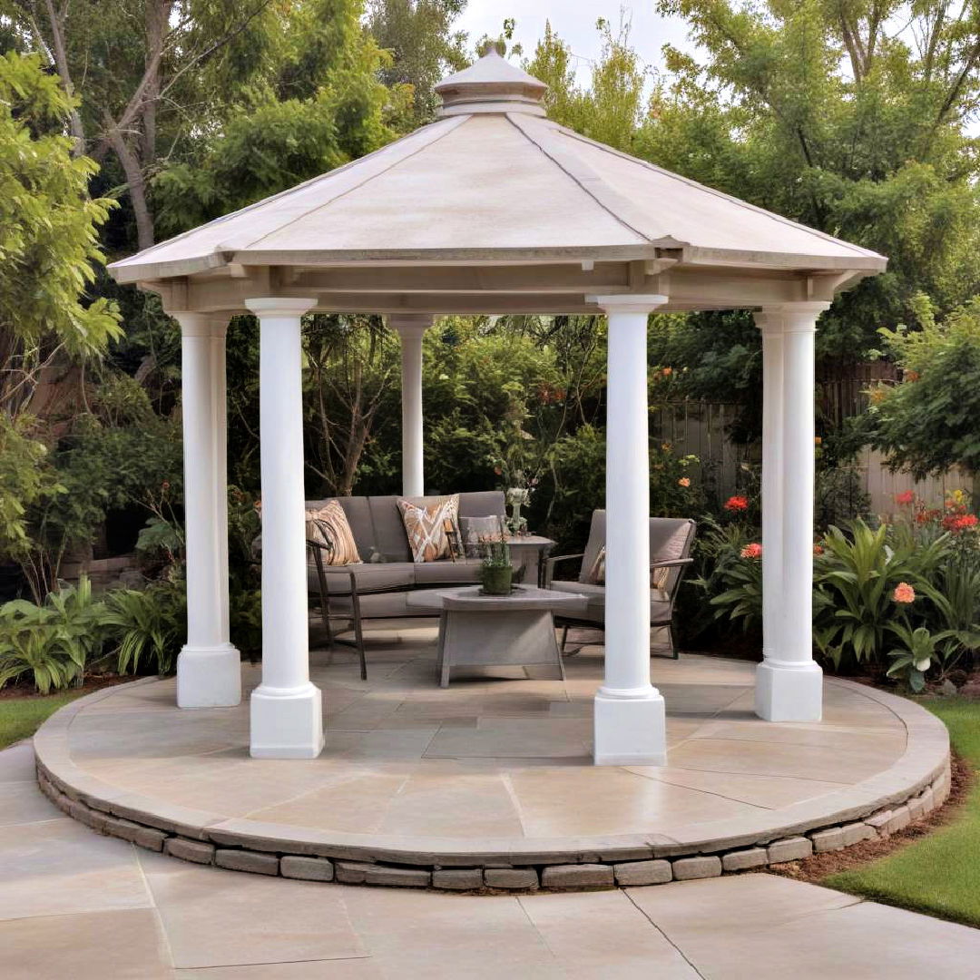 concrete patio with a gazebo