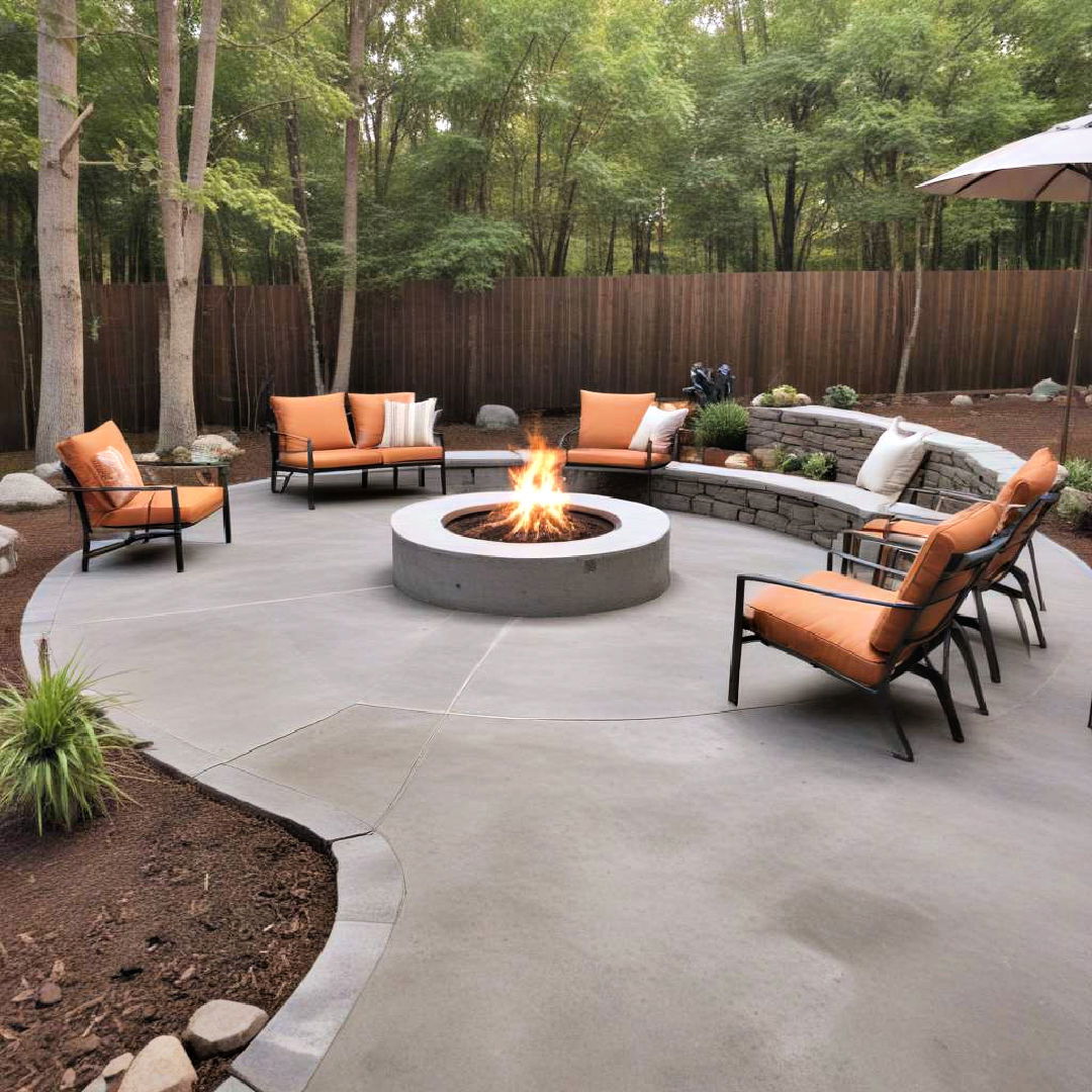 concrete patio with fire pit