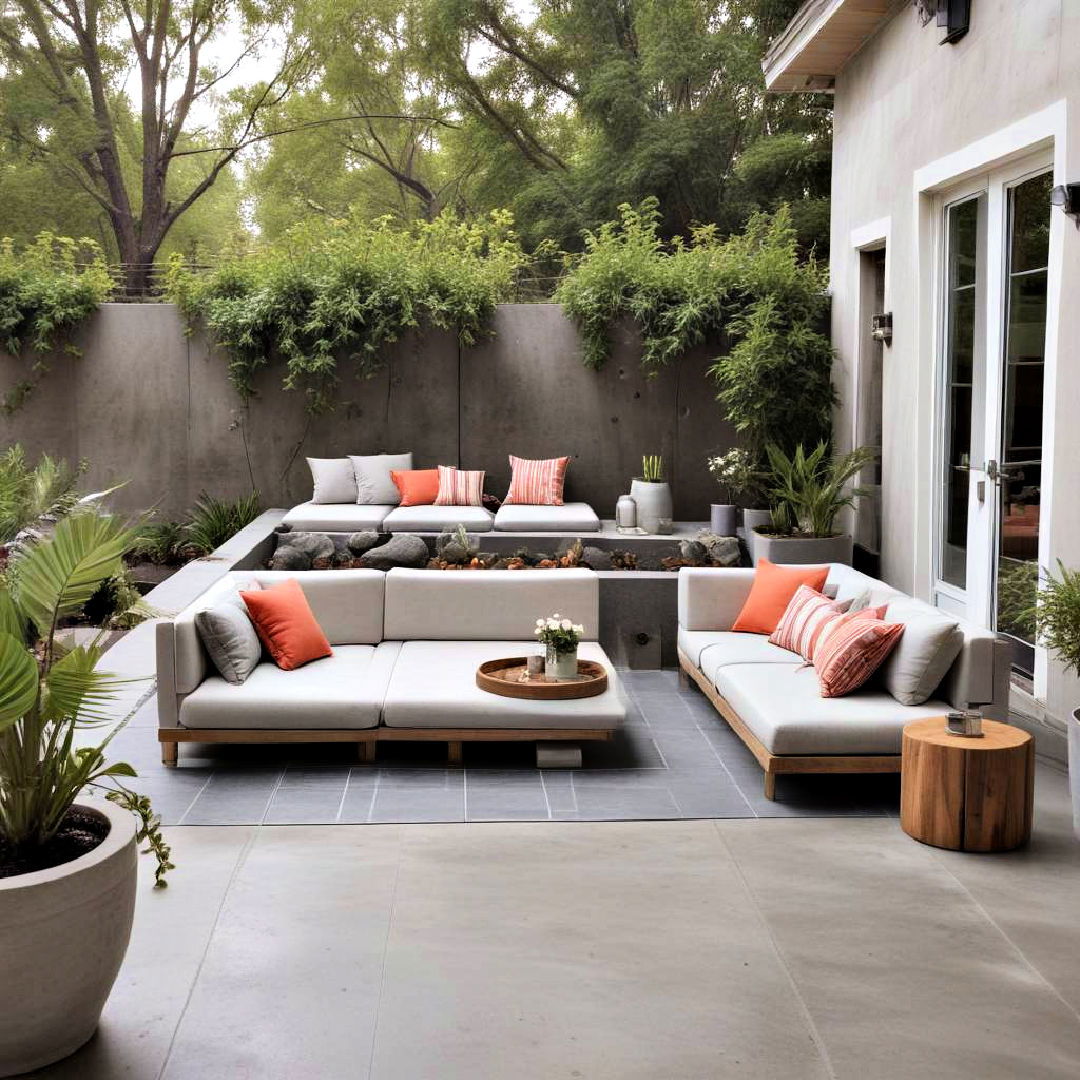 concrete patio with lounge area