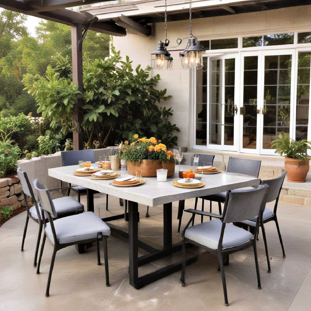 concrete patio with outdoor dining