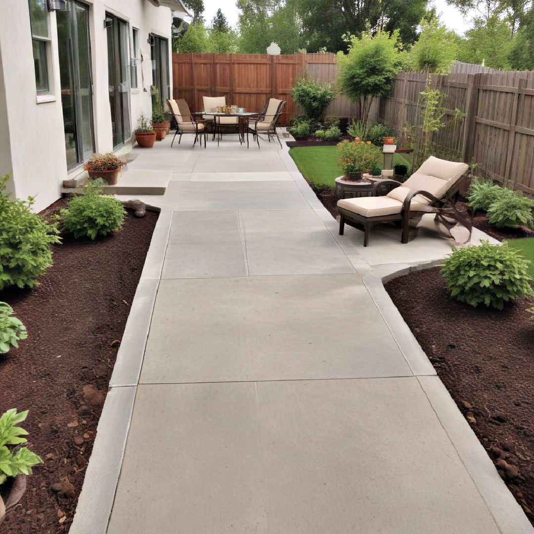 concrete patio with walkway