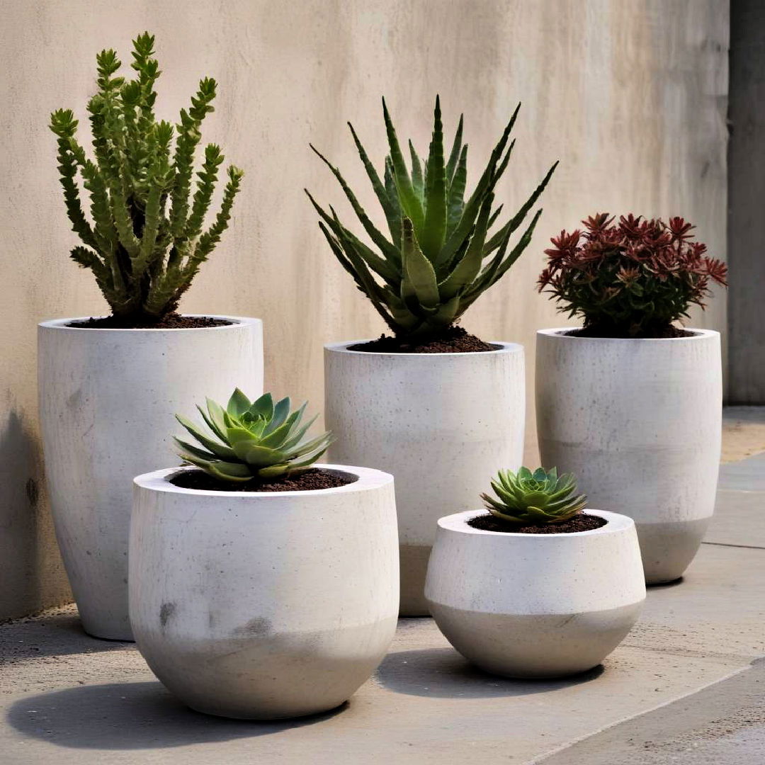 concrete pots