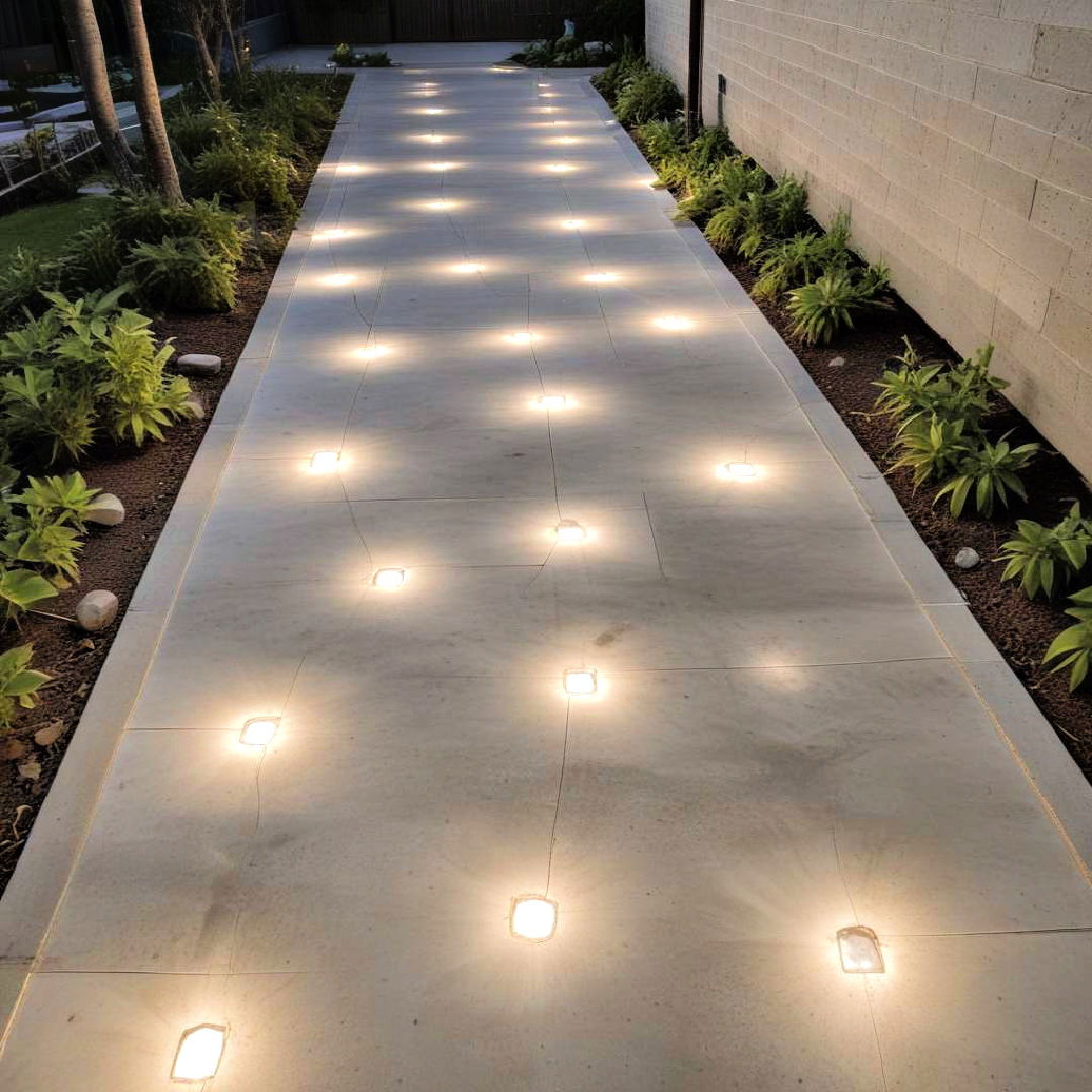 concrete with embedded lights