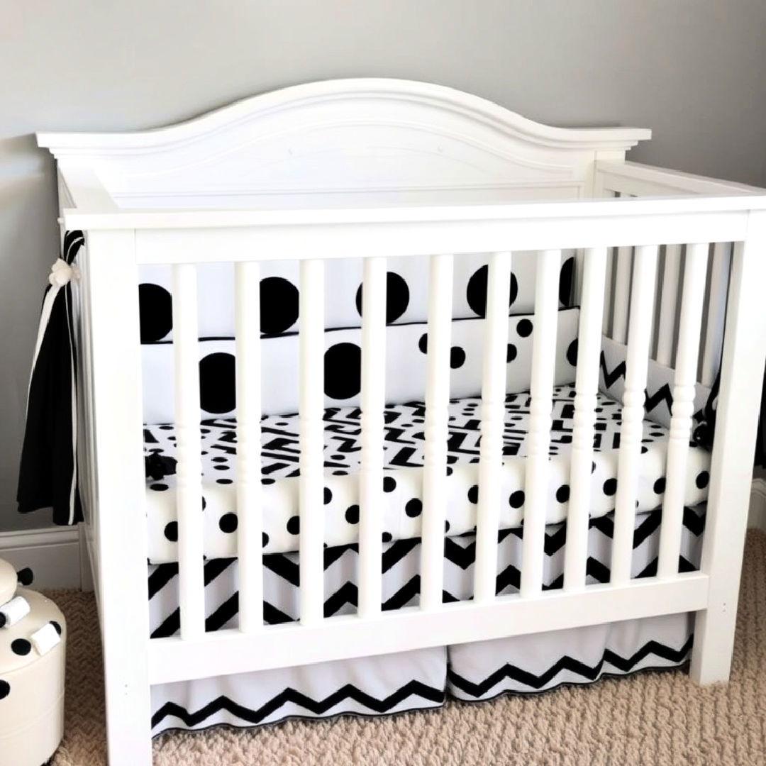 contrasting crib bedding