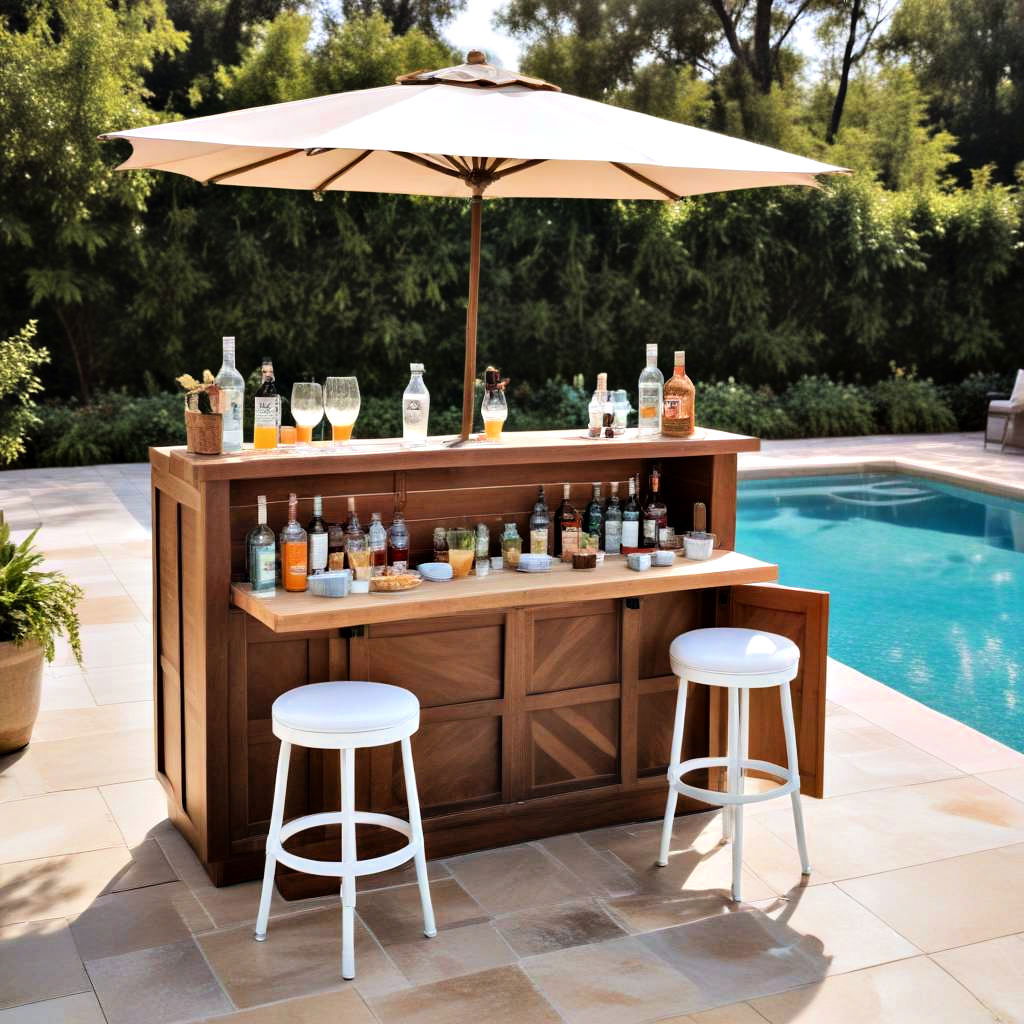 convertible poolside bar
