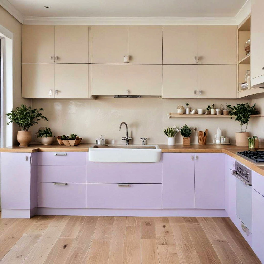 cool lavender and soft beige