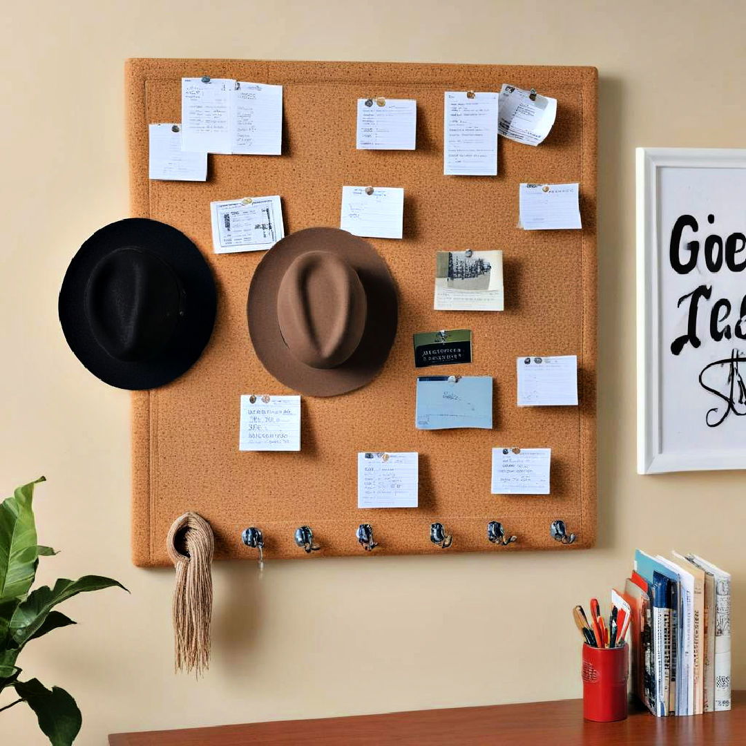 cork board hat rack