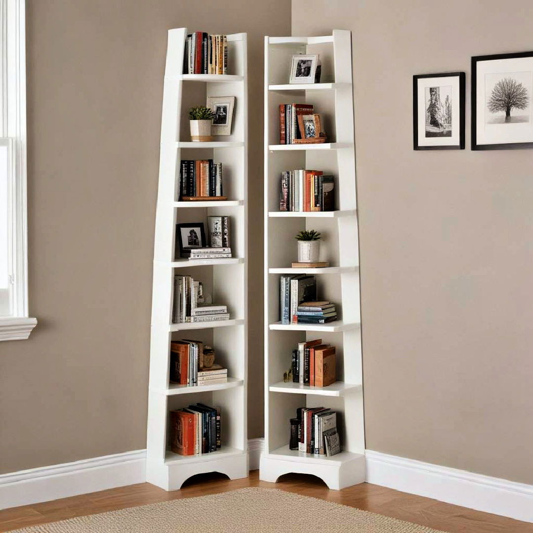 corner bookshelf towers