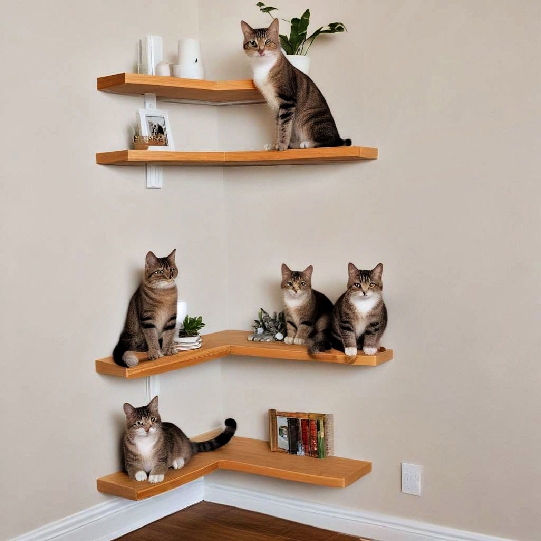 corner cat shelves