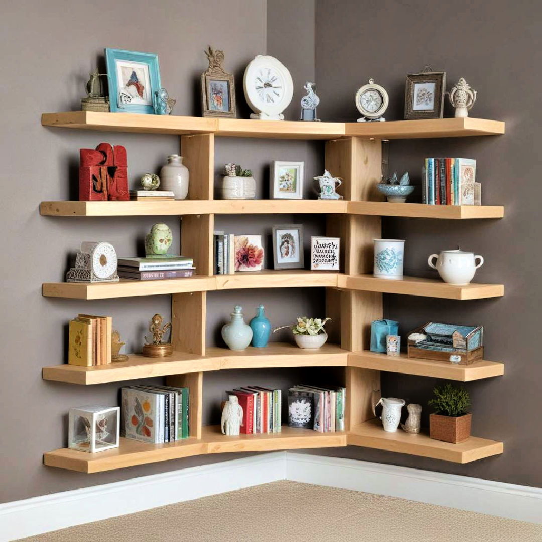 corner craft shelves