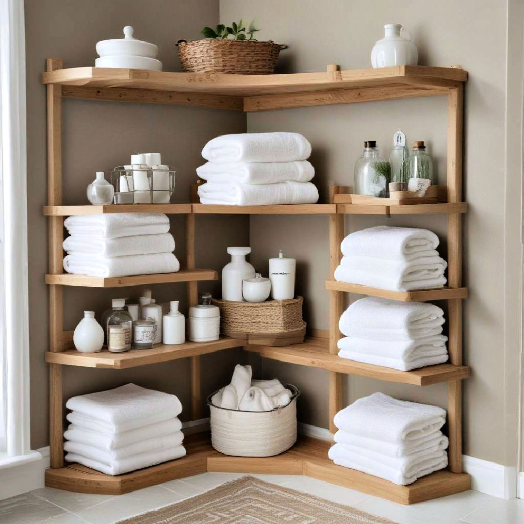 corner linen shelves