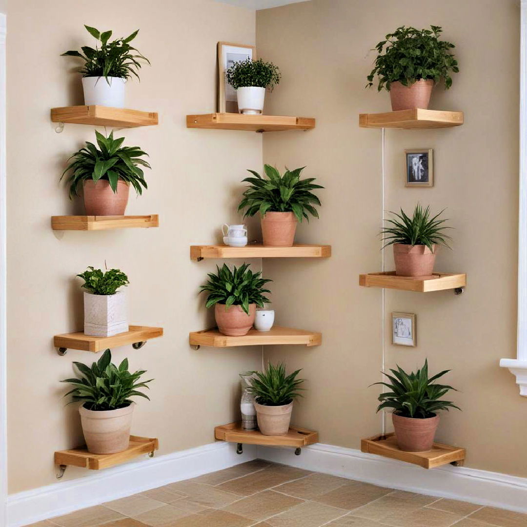 corner plant shelves