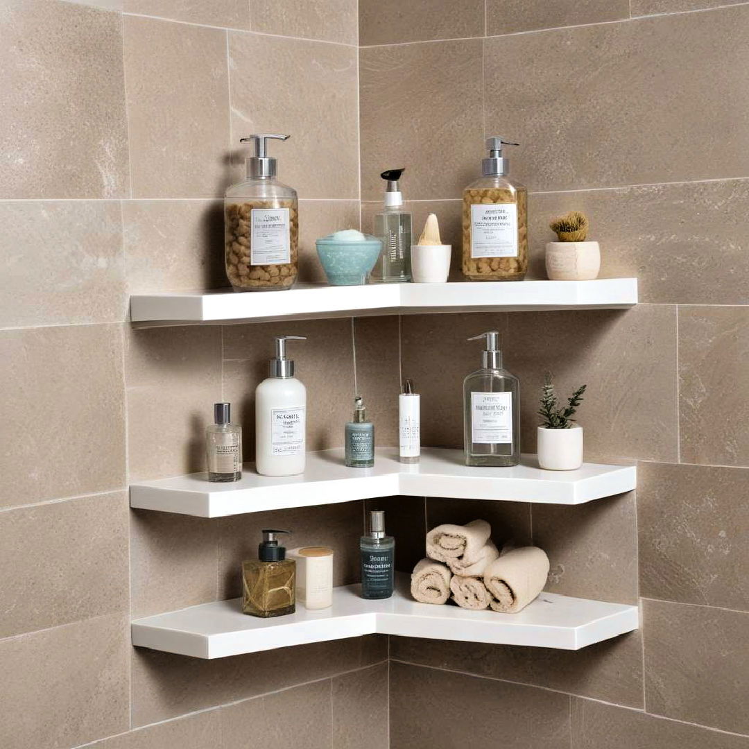 corner shower shelves