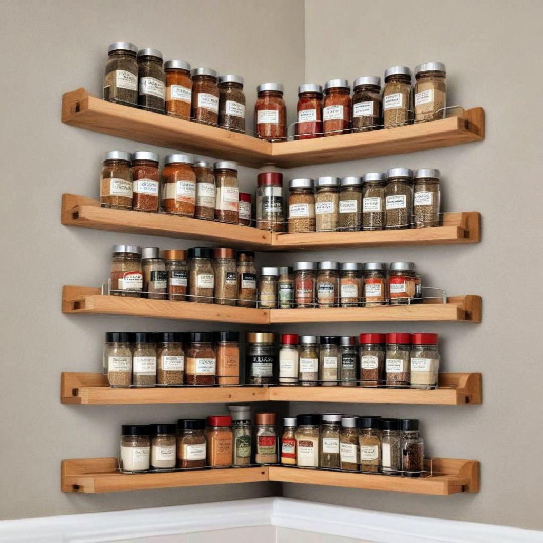 corner spice rack shelves