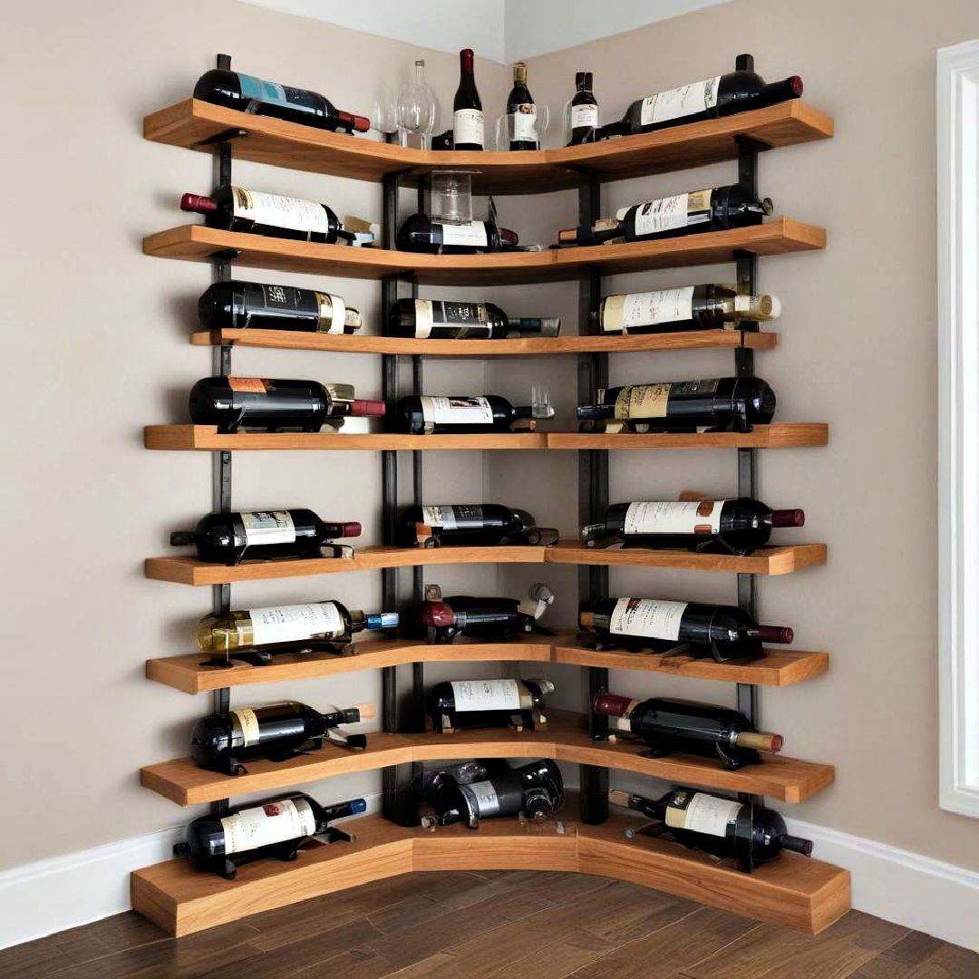 corner wine shelves