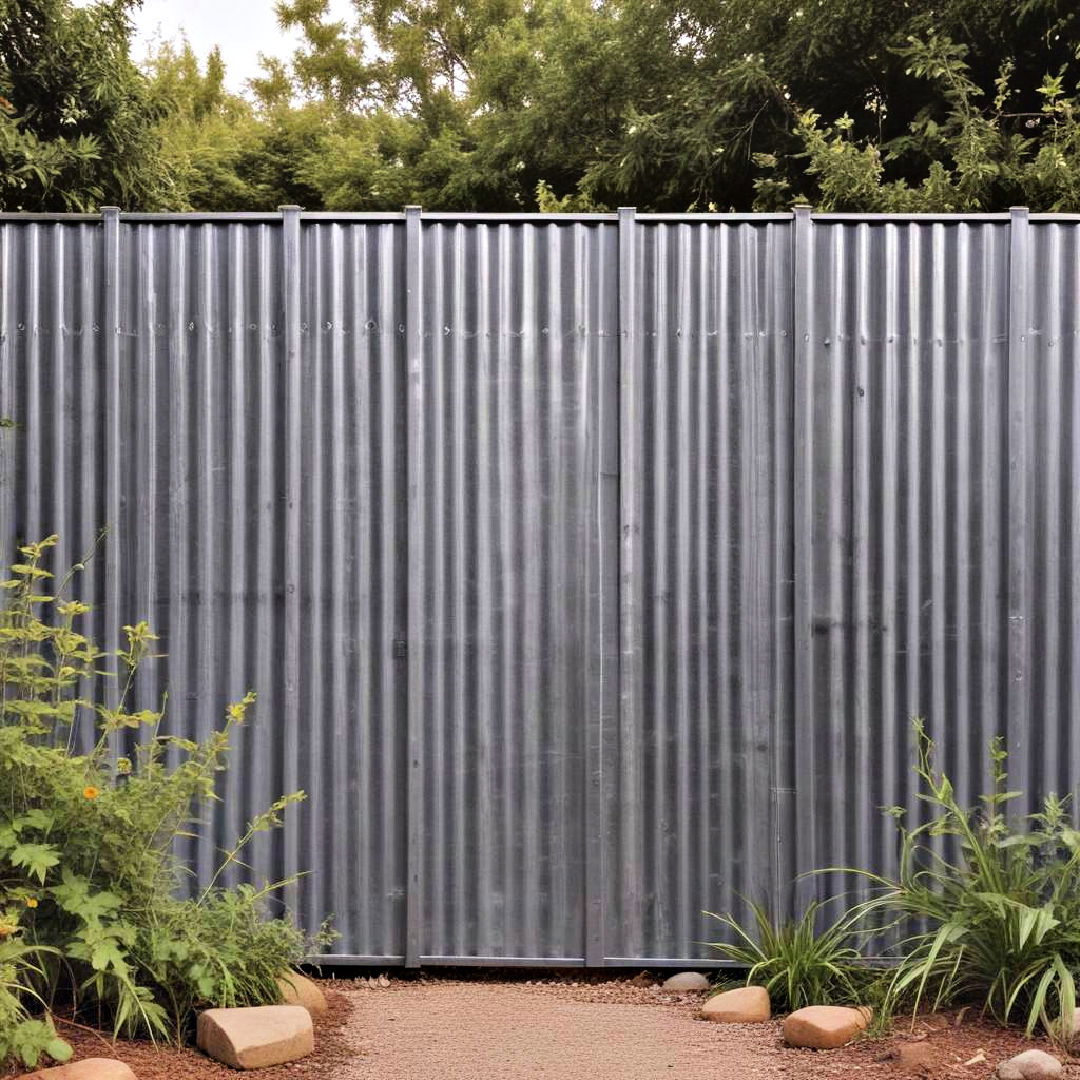 corrugated metal fencing