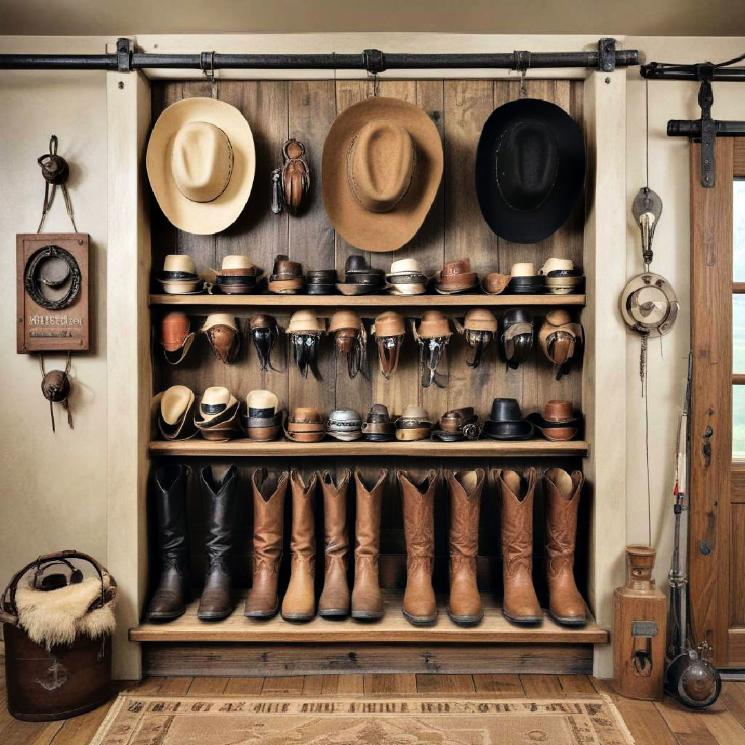 cowboy hats and gear display