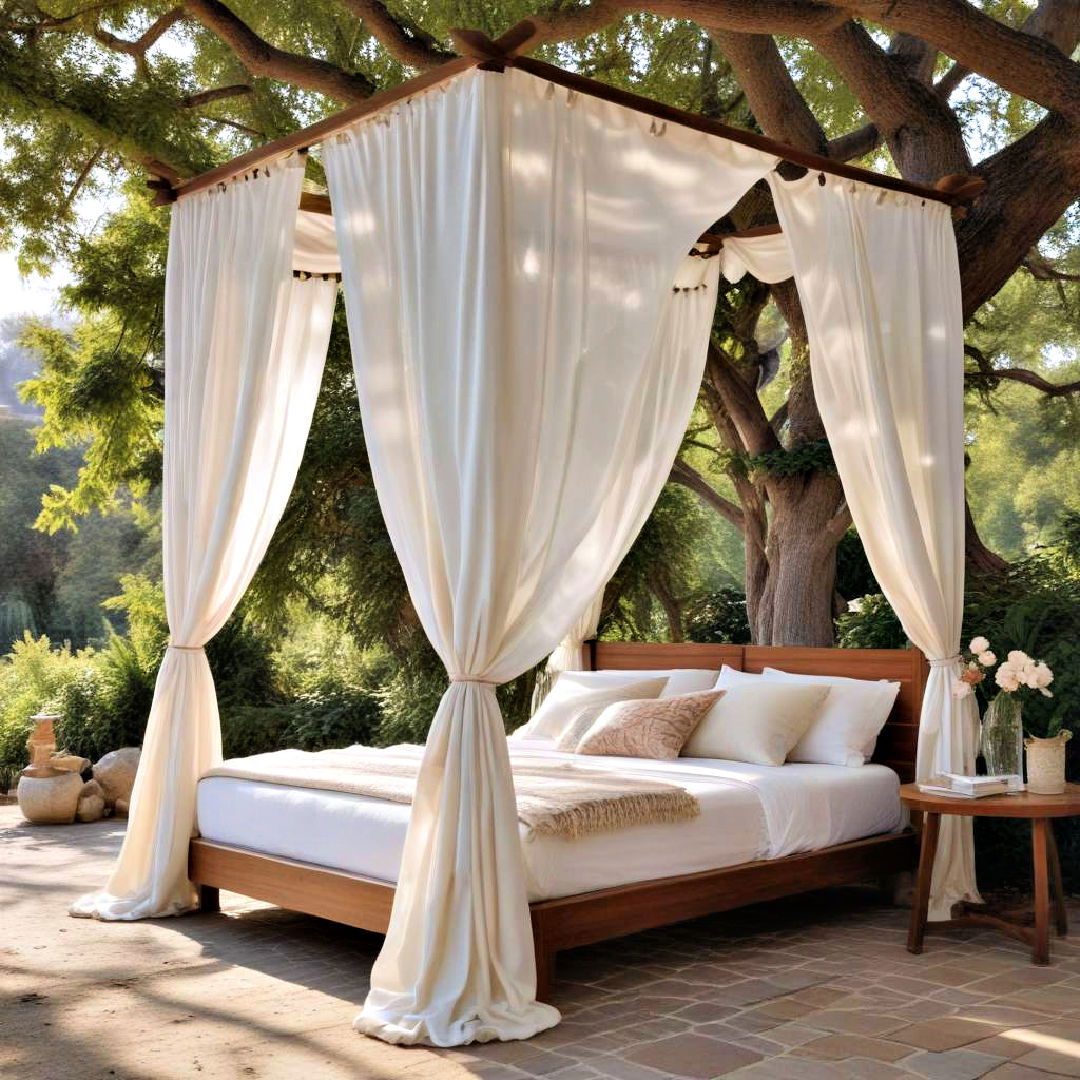 cozy canopy bed with curtains