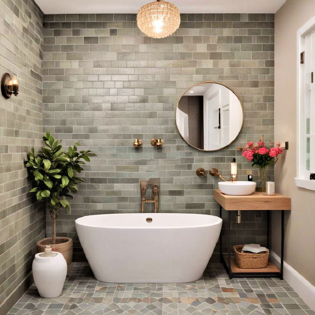 create an accent wall with color or tile