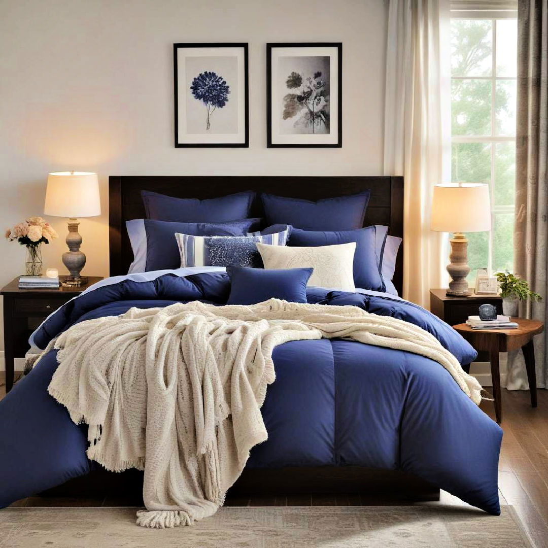 dark blue bedding for cozy comfort