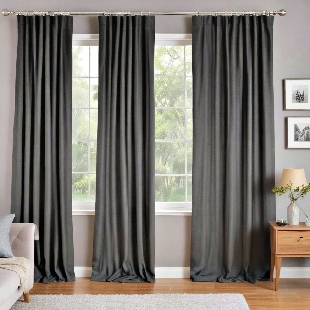 dark grey curtains