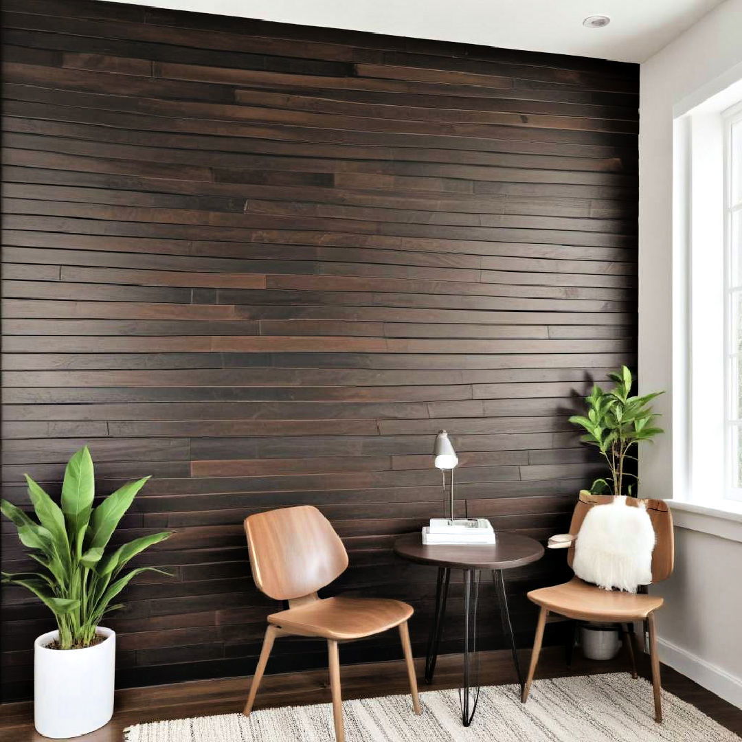 dark stained wood slats