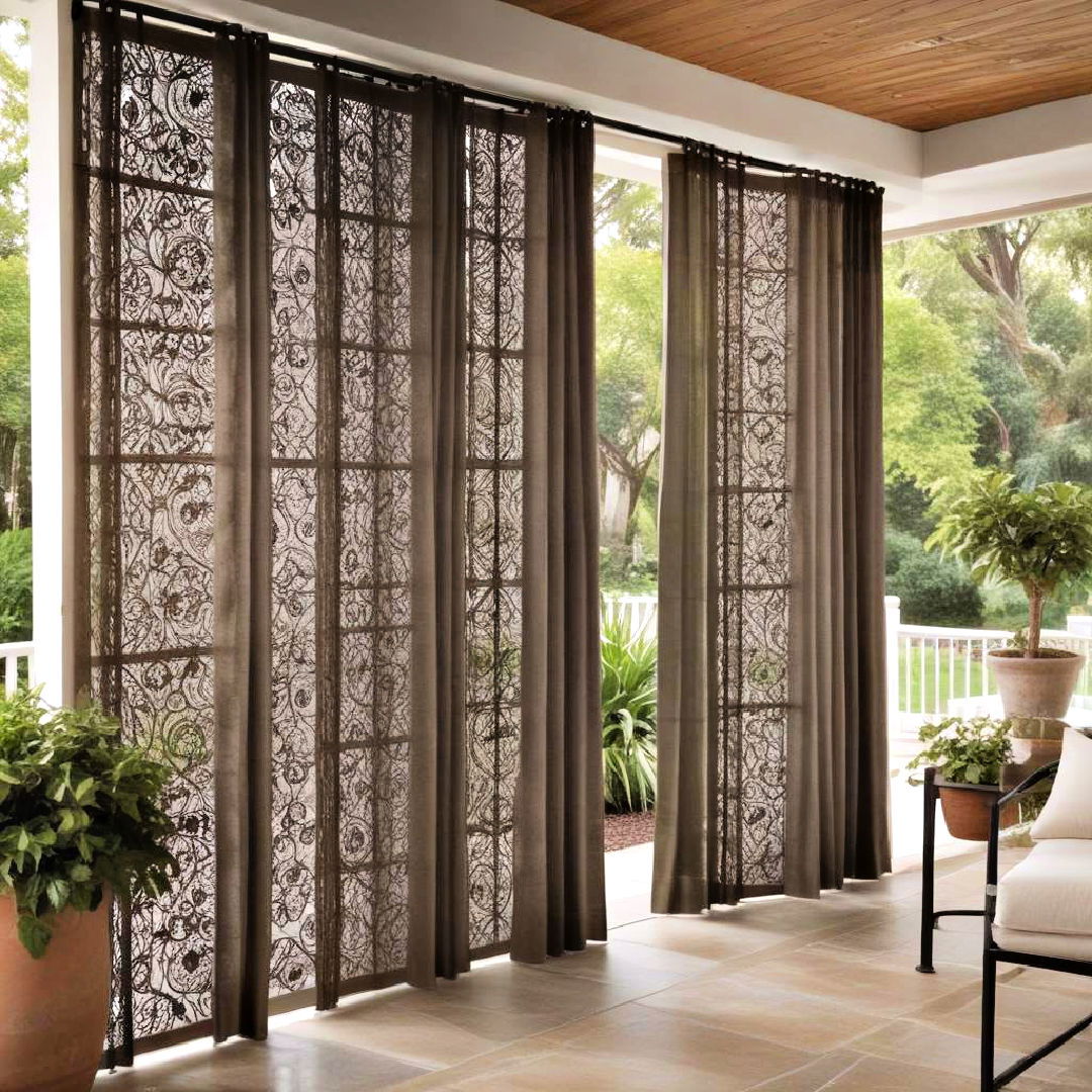 decorative screen panels with curtains