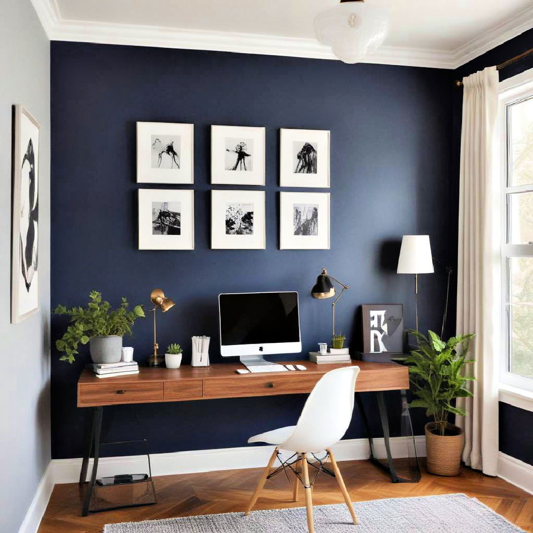 deep blue accent wall for subtle contrast