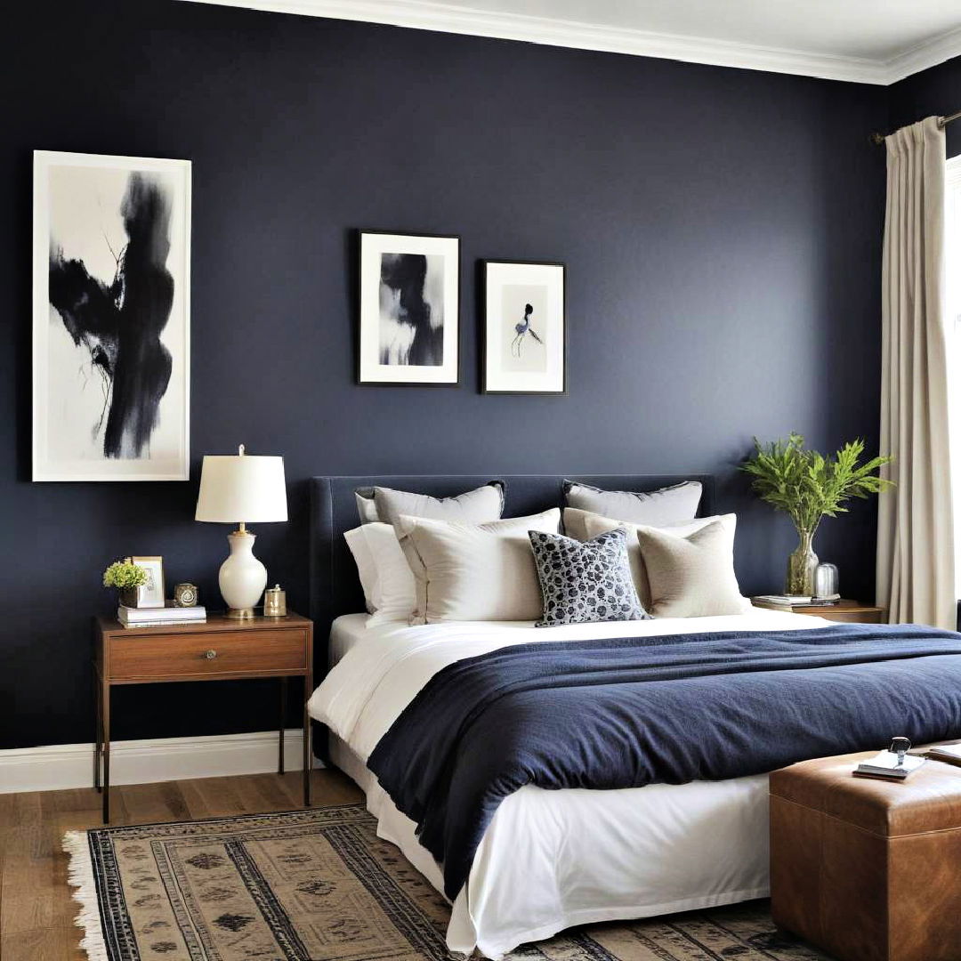 deep navy walls for a sophisticated look