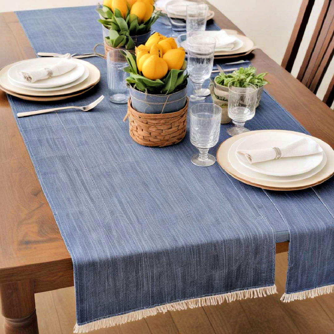 denim table runner