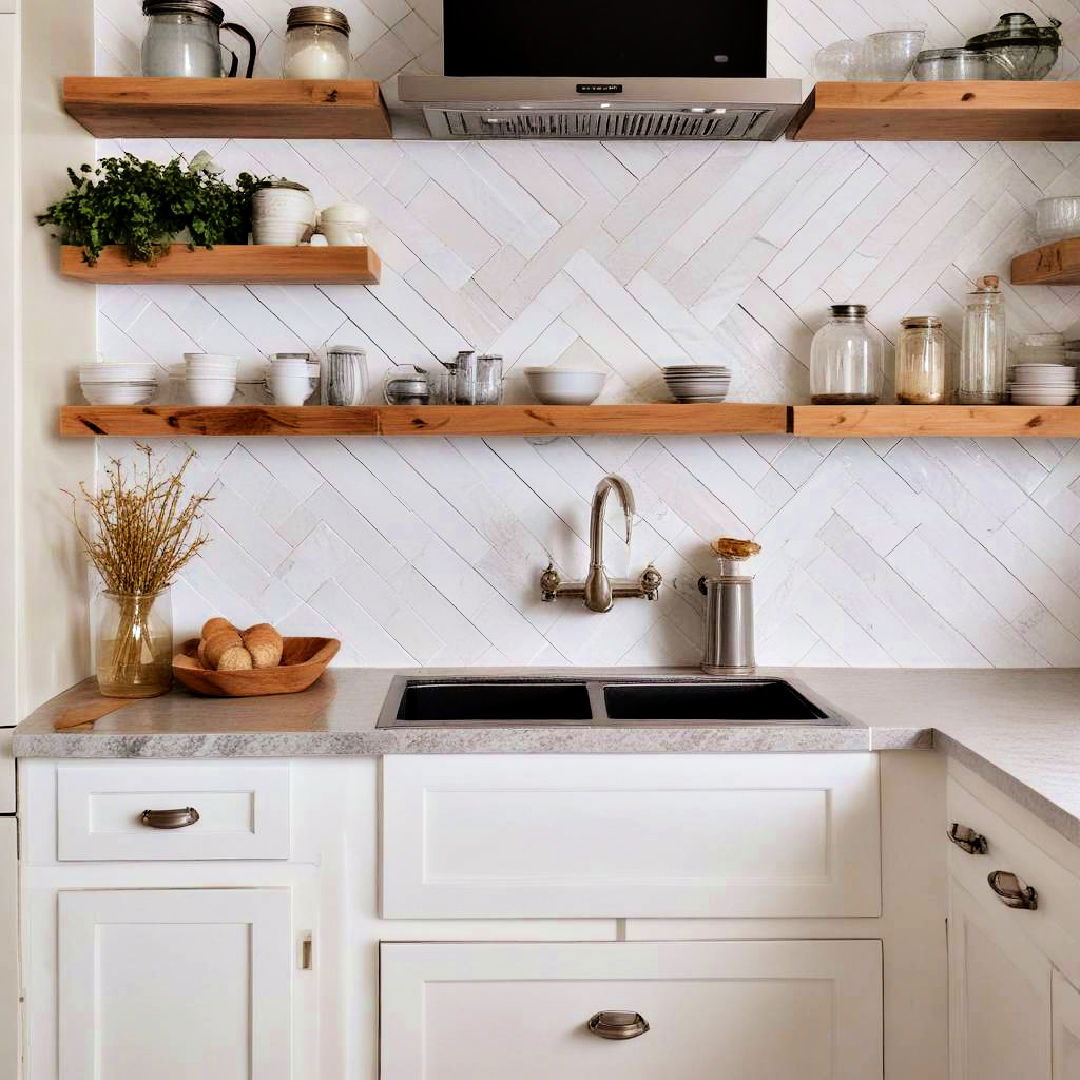 diagonal shiplap backsplash