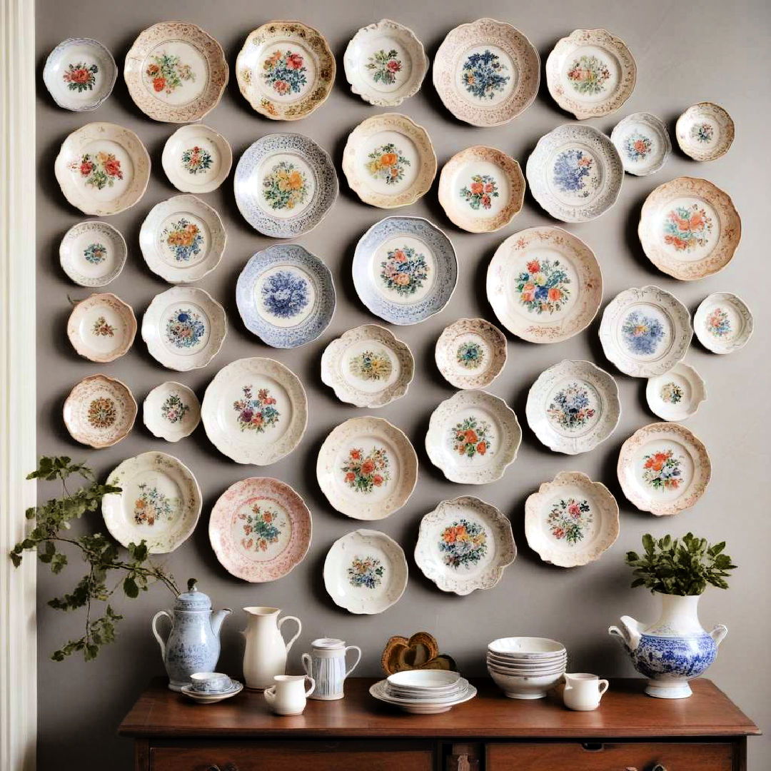 display vintage plates or dishes