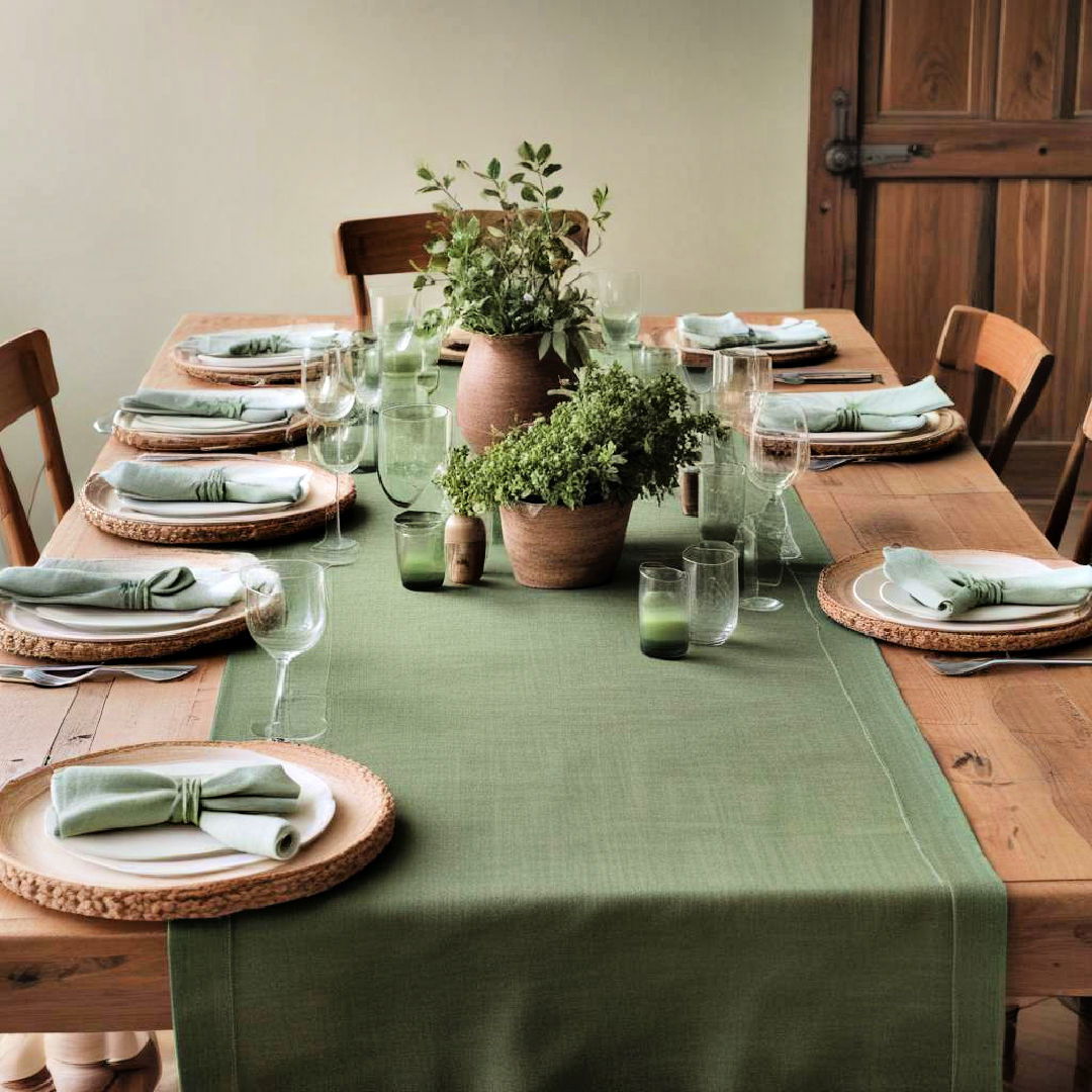 earthy table linens