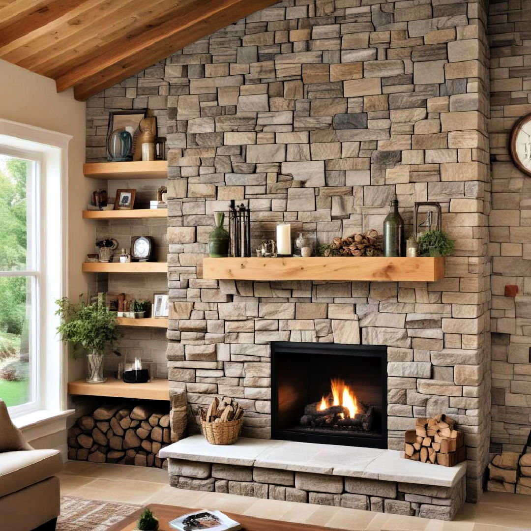 eco friendly cultured stone fireplace