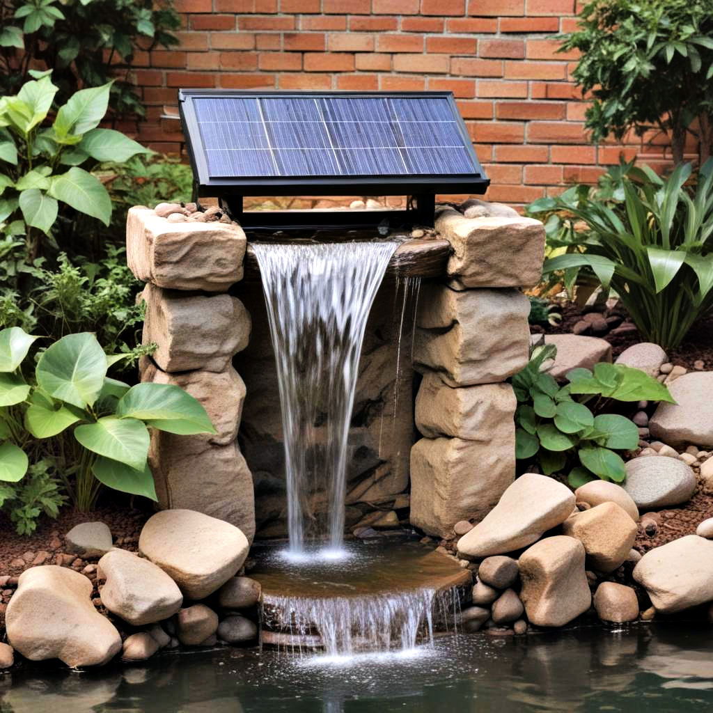 eco friendly solar waterfall