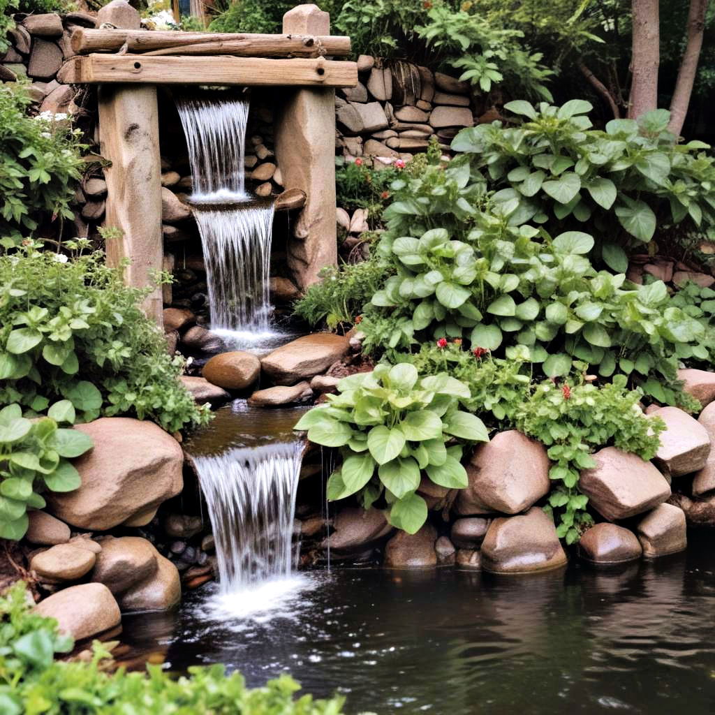 edible water garden waterfall