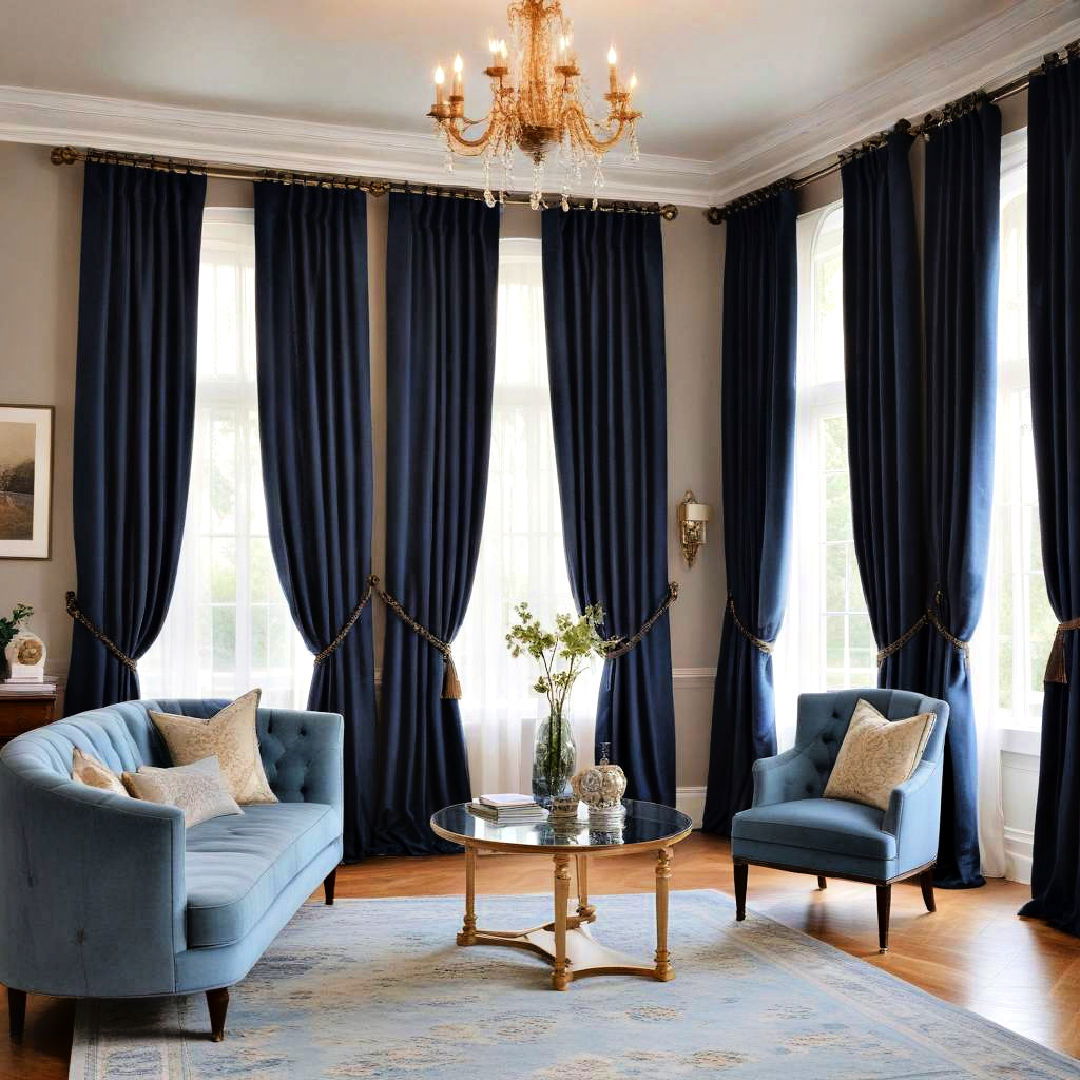 elegant blue curtains