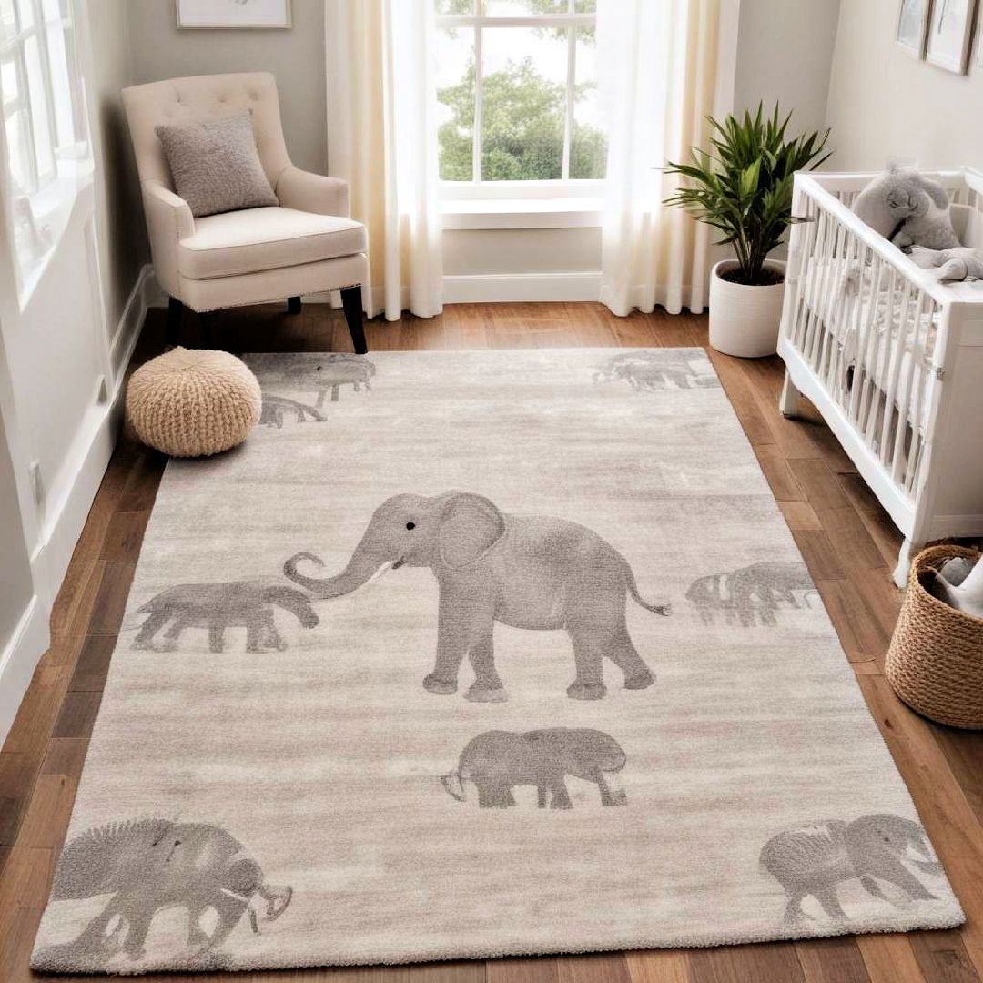 elephant themed area rug